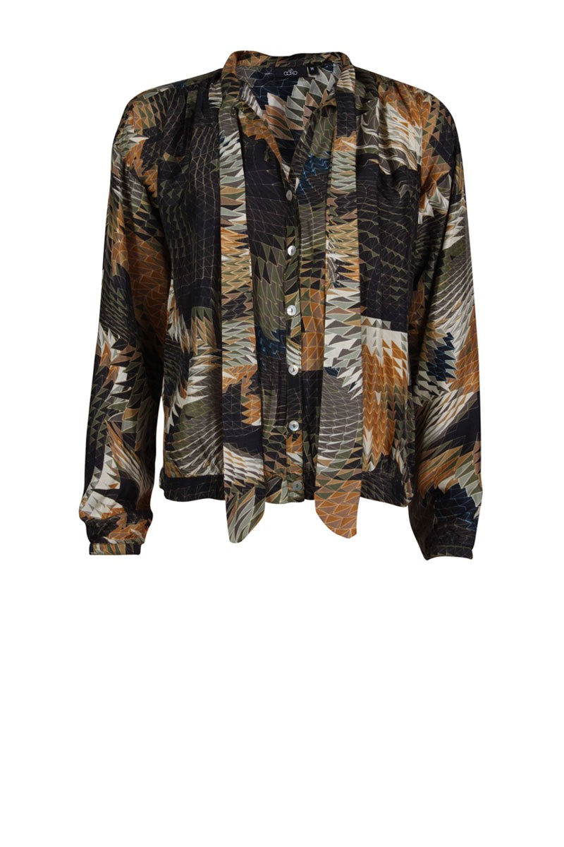 Aaiko Zijden blouse Bowie | groen