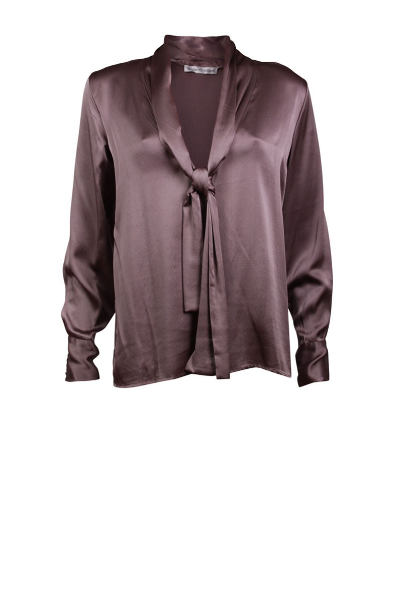 Ambre Babzoe Zijden blouse Boxy | brunette