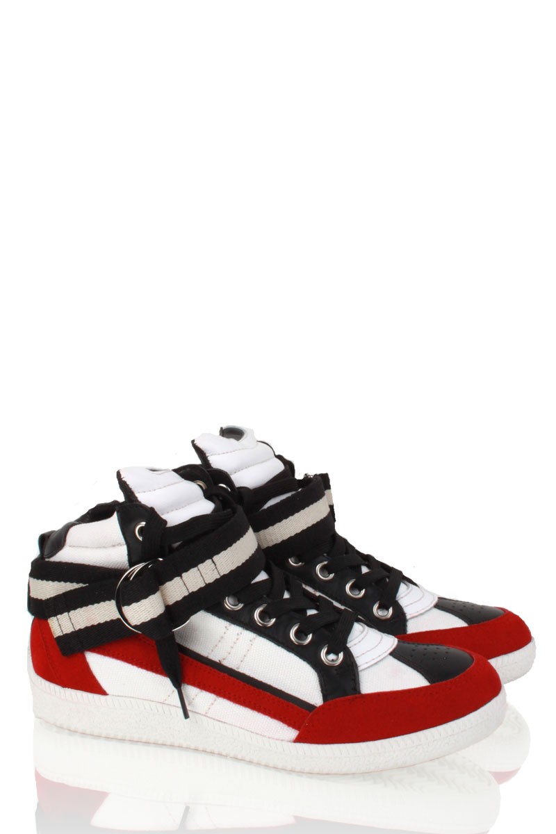 Leren Sneakers Stacy | rood