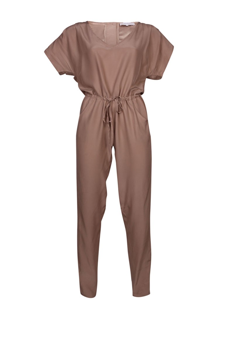 Dutchess Zijden jumpsuit | nude