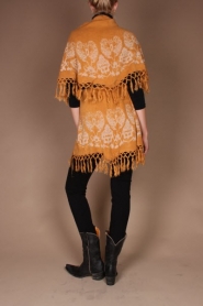  Wool poncho Sleeves | mustard