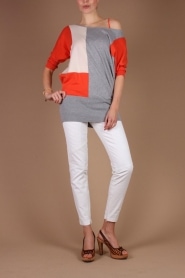  Tunic dress Paola | grey/orange/white