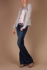  Cardigan diagonal zipper | grey