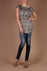  Silk Tunic dress Fay| cream/black