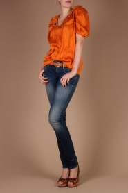  Silk Top Scollo Rouge | Arancio