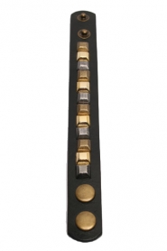 Leather bracelet With Studs | black