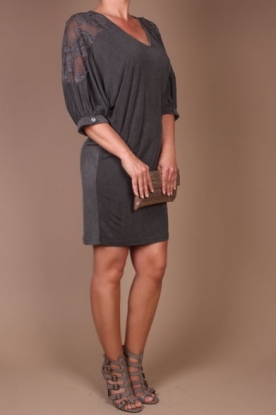 Dutchess | Lace dress | donkergrijs