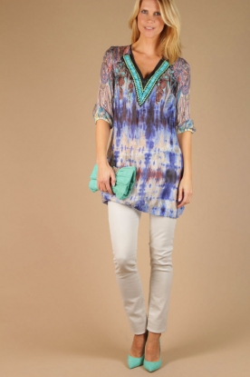 Ana Alcazar |  Silk tunic dress Ira | blue
