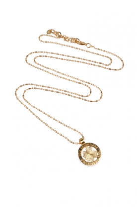 Necklace Medaillon leaf small | light gold