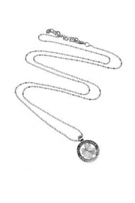 Necklace Medaillon leaf small | silver