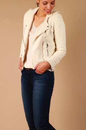 IRO |  Knitted biker jacket Bradley | ecru