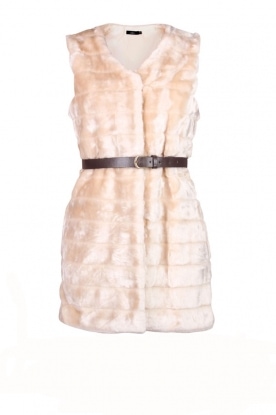Fur gilet Stine | off-white
