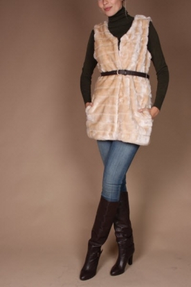 Aaiko |  Fur gilet Stine | off-white