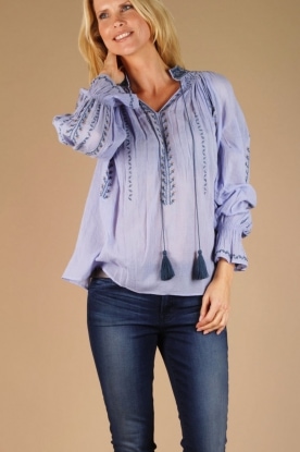 Antik Batik |  Blouse August | lightblue