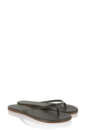 Leather Flip Flops Olive | olive green