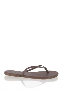 TKEES |  Leather Flip Flops Stone | taupe