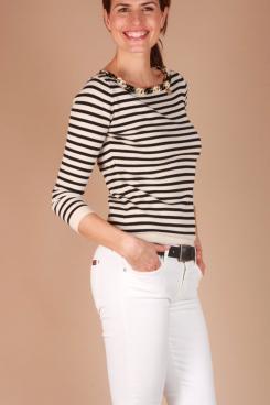 ELISABETTA FRANCHI |  Sweater Alana| creme/black
