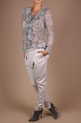 Antik Batik |  Silk blouse Isma | grey