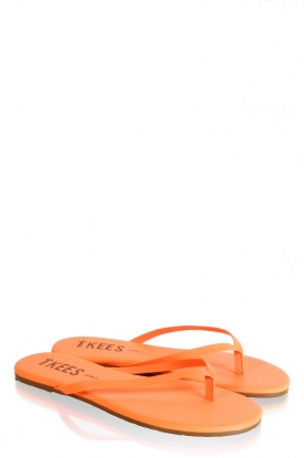 Leather Flip Flops Oranje | neon orange