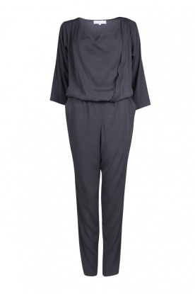 Zijden overall pantsuit | grijs
