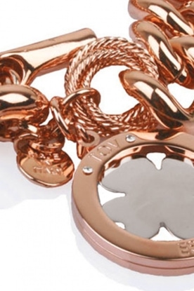 TOV ESSENTIALS |  Bracelet Trinity leaf | rose/silver