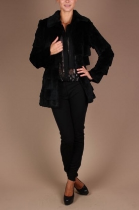 Ginger | Fur coat Vesper | black