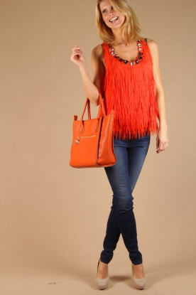 TOV ESSENTIALS |  Leather shopper Essential | orange