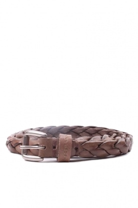 Leather belt Braided | brown