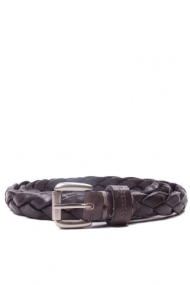 Leather belt Braided | grey