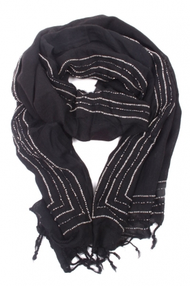 Scarf solid 5 rows seq | black