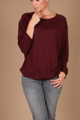 IRO |  Silk t-shirt Koray | burgandy red
