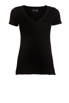 T-shirt v-hals Jena | zwart