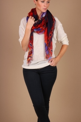 Moment by Moment |  Scarf Feathers Square | multi