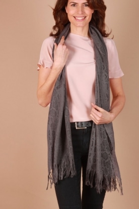 2ND DAY |  Scarf Snake print | dark grey