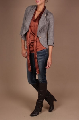 Manila Grace | Tweed Jacket Spacci | brown