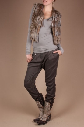 Anna Ventura | Fur gilet with fringes | brown