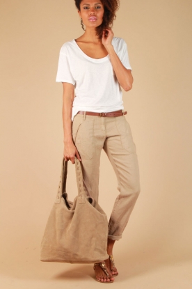 IKKS |  Linen pants Lauri | khaki