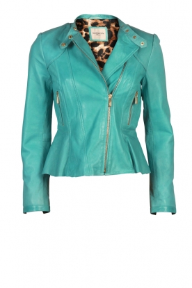 Leather biker jacket Etta | aqua Leather biker jacket Etta | aqua