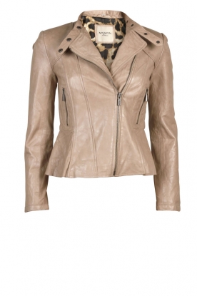Leather biker jacket Etta | beige Leather biker jacket Etta | beige