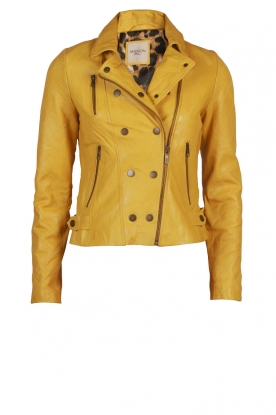 Leather biker jacket Bruni | geel