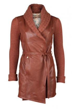 Leather coat Robin | brown
