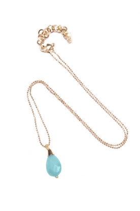 Necklace Gemstone | aqua/gold