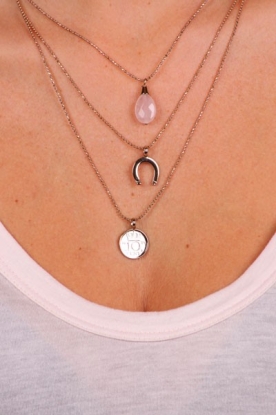 TOV ESSENTIALS | Necklace Gemstone | aqua/gold