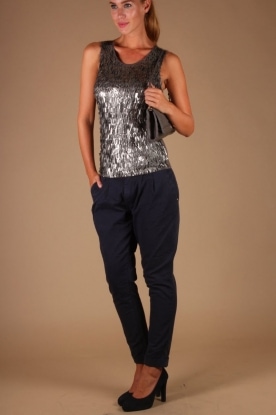 Manila Grace |  Pants Megan | dark blue