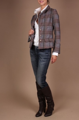 Manila Grace | Tweed blazer Bottoni | grey