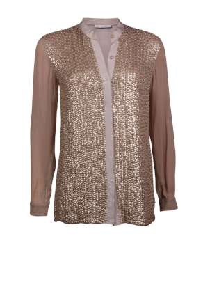 Silk blouse Paillettes Basela | nude