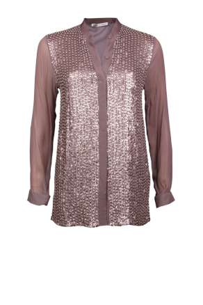 Silk blouse Paillettes Basela | brown