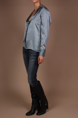  Silk blouse Boxy | grey