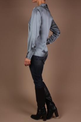  Silk blouse Boxy | grey