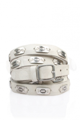 Leather belt Senna | off white